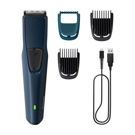 Philips Battery-Operated Beard Trimmer for Men – Long-lasting, Cordless with USB Charging, Travel-friendly, No Oil Required.