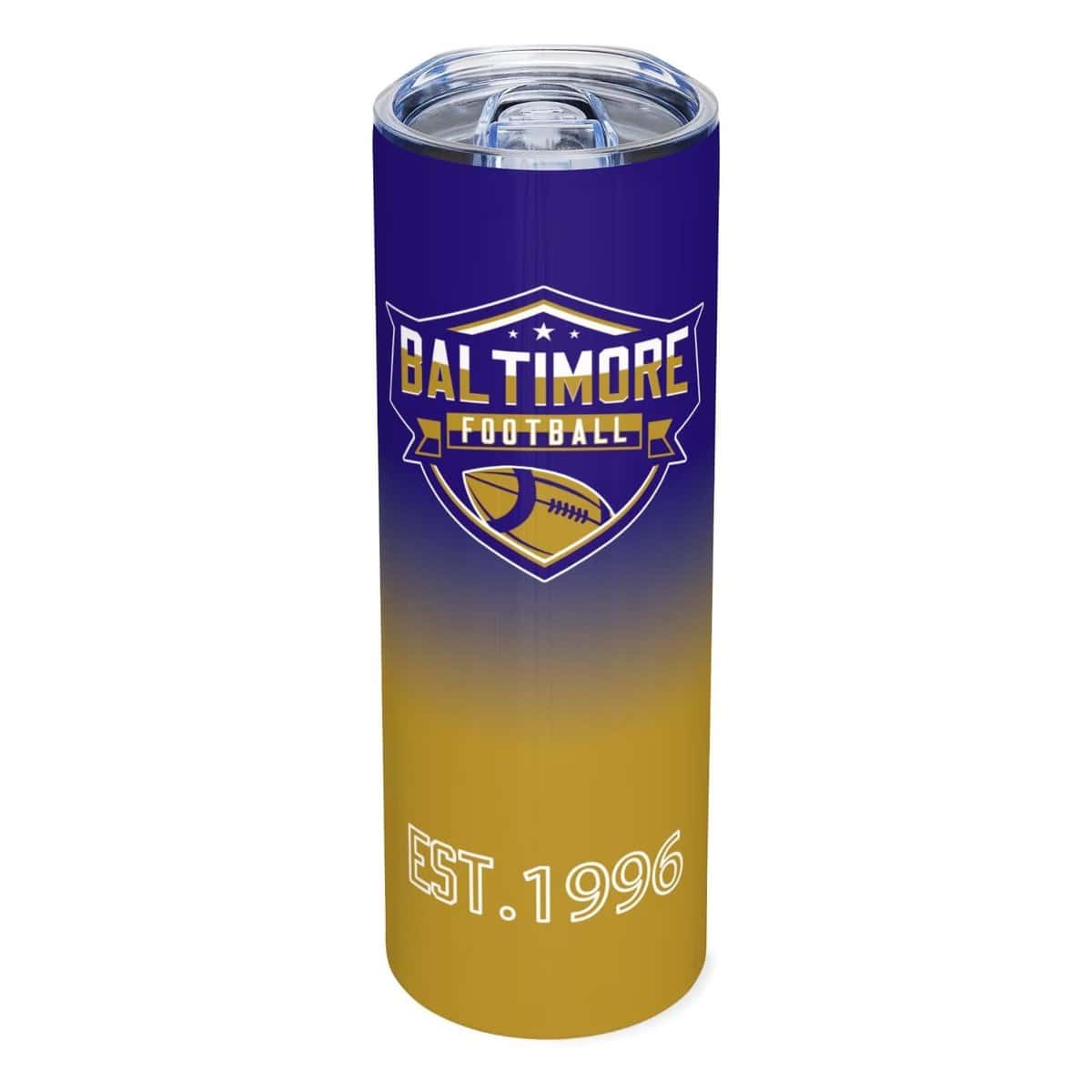 EBBUGAS Baltimore EST 1996 Tumblers 20oz Straight Skinny Car Cups Sports Travel Coffee Mug, Stainless Steel, Insulated,Classic Collection Gifts for Men Women Fans.