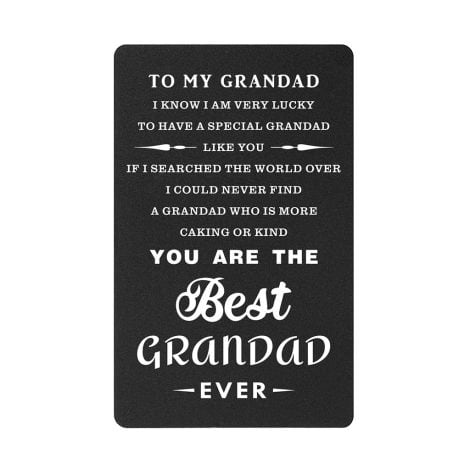 Hilarious Wallet Card for Best Grandad Ever! Perfect Grandfather Gift from Grandson, Granddaughter or Grandchild.