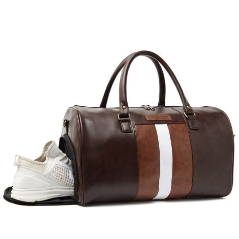 FUR JADEN Vegan Leather Travel Bag with Shoe/Laundry Compartment for Men & Women in India.