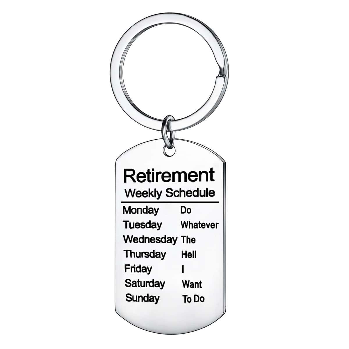 Funny Retirement Gifts Retired Schedule Calendar Keychain for Coworkers Office Family Creative Key Chain for Retired Men