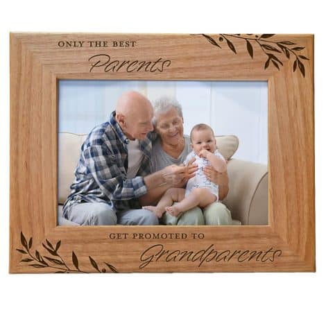 Engraved Wood Frame for Grandma and Grandpa from Grandkids. Perfect Gift for Indian Grandparents. Fits 5×7 Photo.