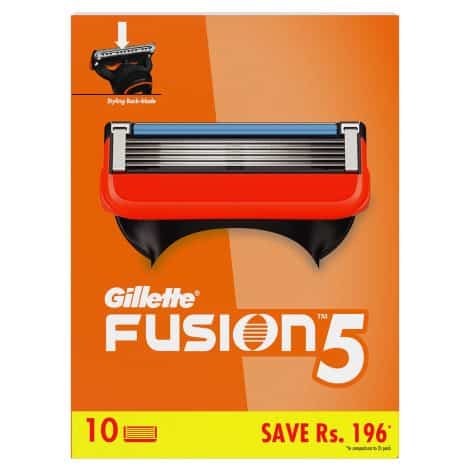 Gillette Fusion Blades – 10 pack for the ultimate shave and beard styling with a back blade.