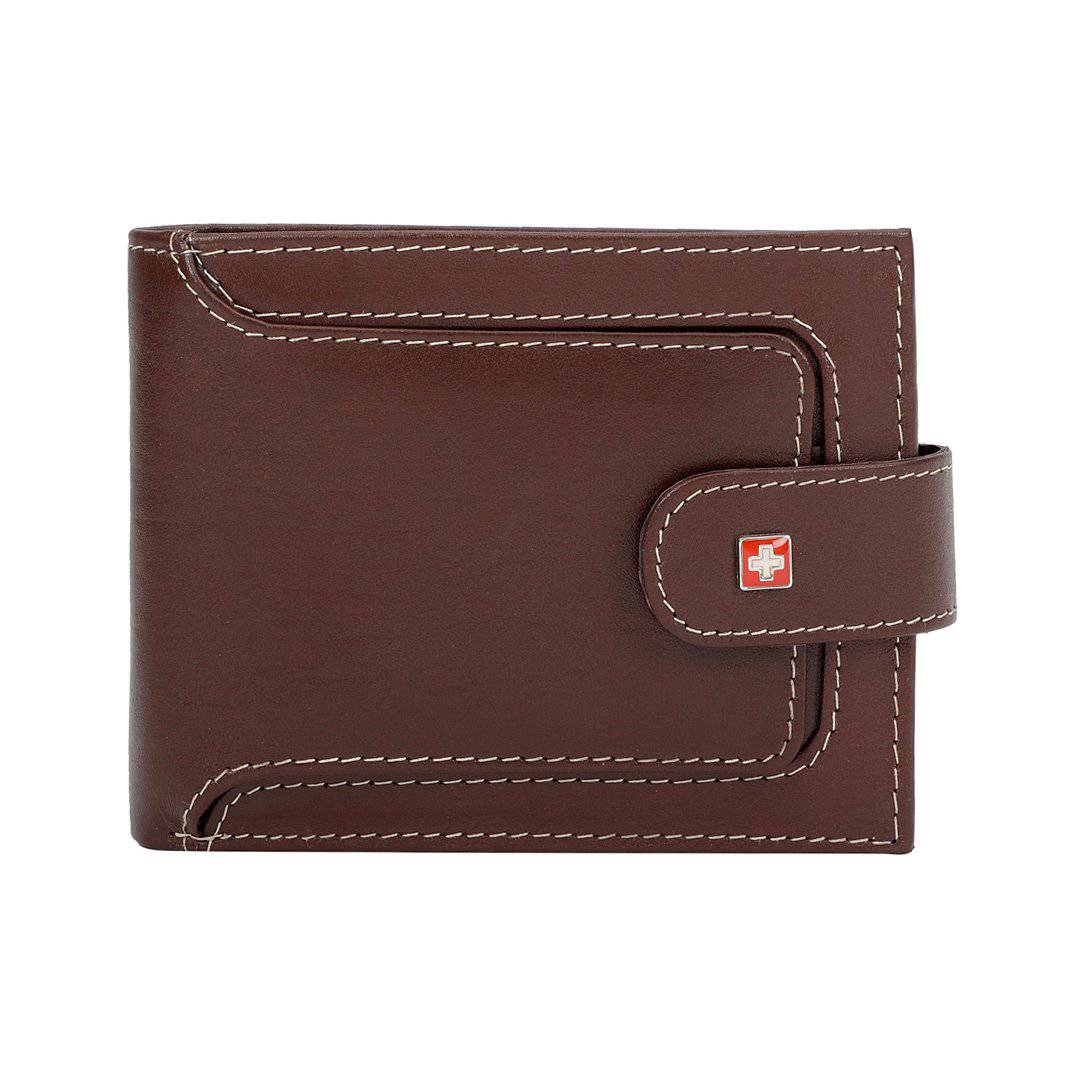 Swiss Military Brown Leather Men's Wallet (LW40)