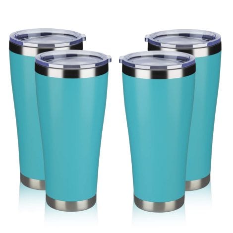 MEWAY 30oz Stainless Steel Tumblers Bulk 4 Pack: Insulated cups for hot & cold drinks, perfect gift set for men.