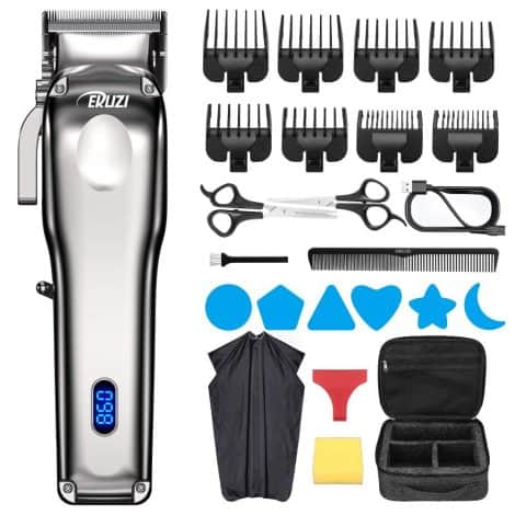 EKUZI Hair Clippers: Wireless Hair Trimmer for Men with 8 Combs for Professional Haircuts and Grooming.