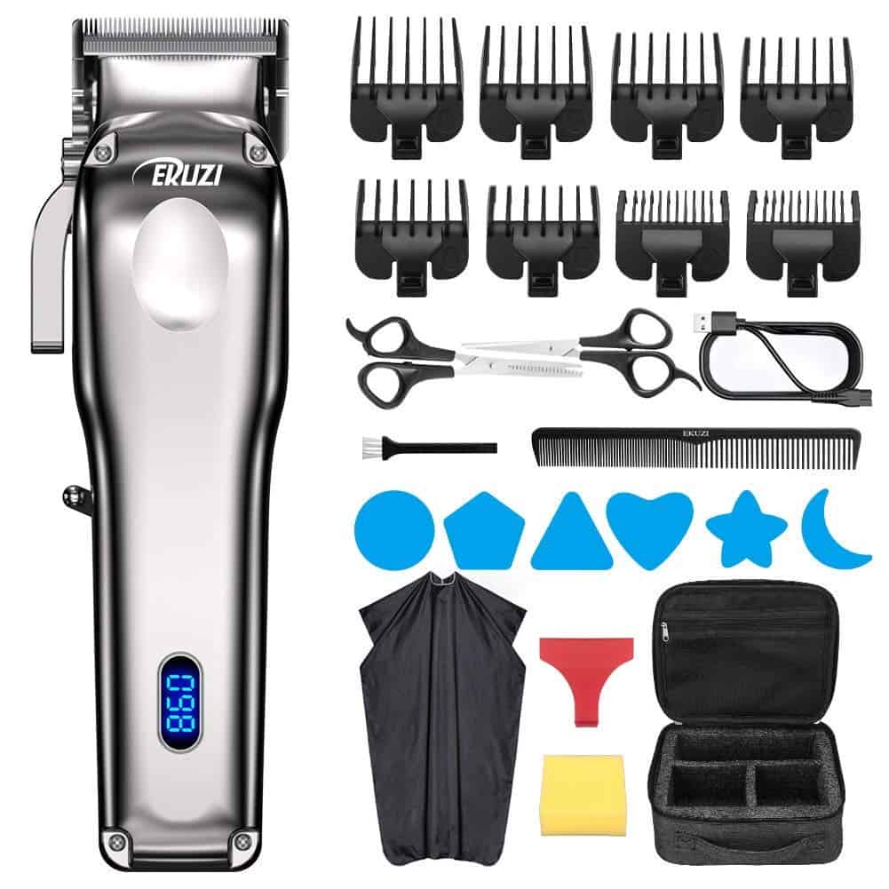 EKUZI Hair Clippers Cordless Hair Trimmer for Men Professional Haircut & Barbers Grooming Kit with 8 Attachment Combs