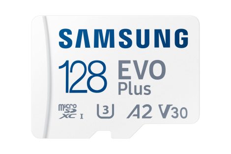 Samsung EVO Plus 128GB microSDXC Memory Card with Adapter (MB-MC128KA) for high-quality HD and 4K videos.