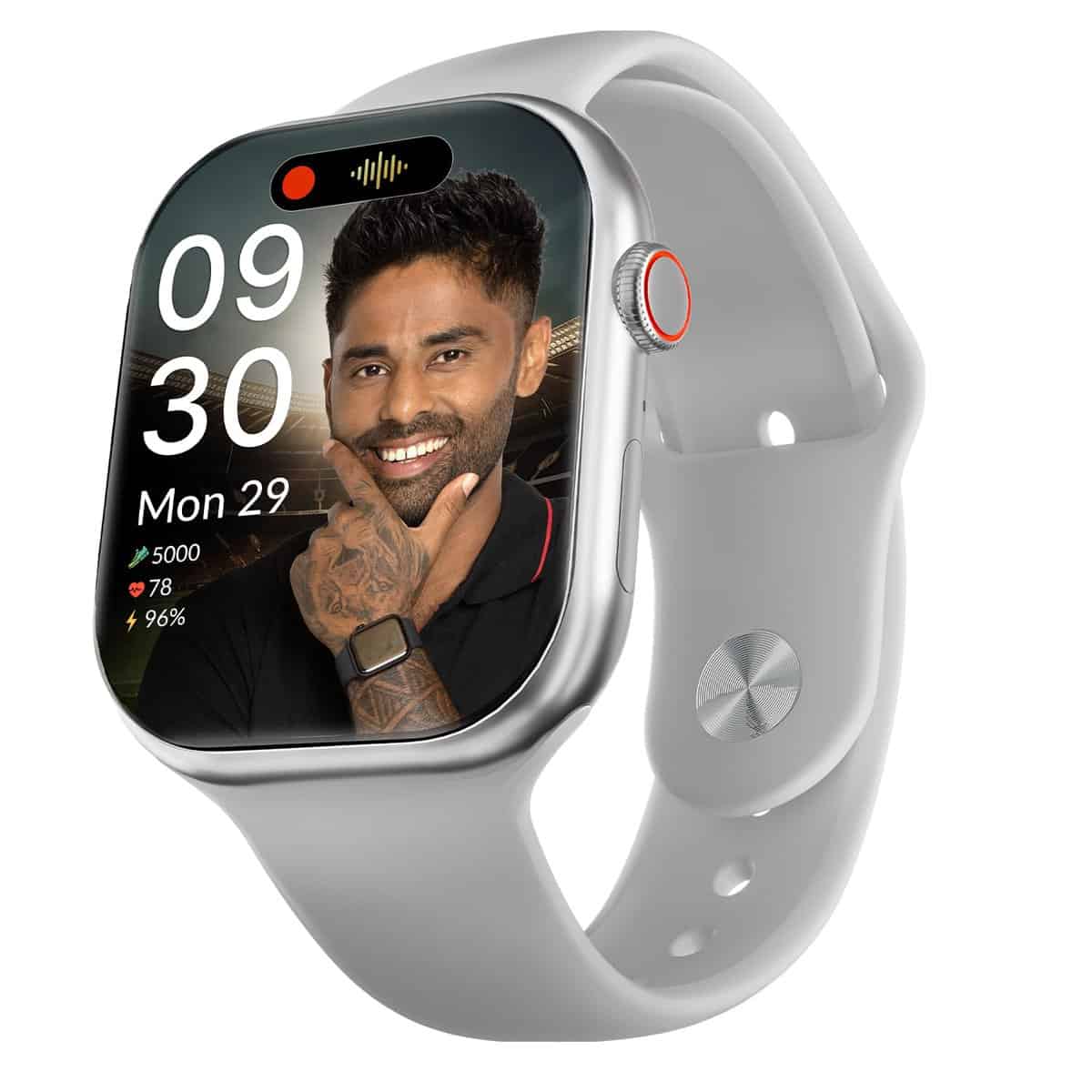 CrossBeats Nexus 2.01” Super AMOLED Display Smart Watch with ChatGPT-Powered| Dynamic Island| 5.3 Bluetooth Calling Smartwatch| Always on| in-app GPS| 60 Hz Refresh Rate | AI Health Tracker -(Silver)