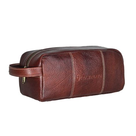 Ethical Leather Grooming Kit – Stylish and Compact Bag for Men’s Shaving and Toiletries.