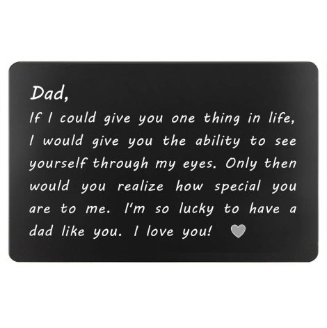 Special Engraved Wallet Insert for Dad, a Meaningful Gift for Birthday, Fathers Day, and Christmas.