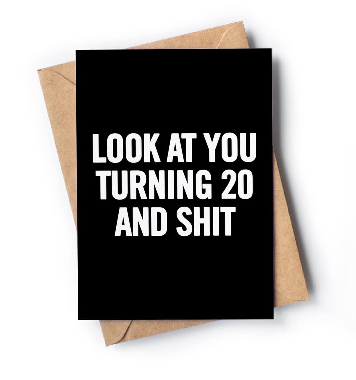 Funny 20th Birthday Card for men or women with envelope | Joke card for someone who is turning 20 years old | Original and unique present idea for son, daughter.