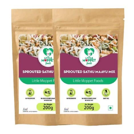 Little Moppet Foods Sprouted Sathumaavu Mix – 200g; Double Pack of 200g for Indian consumers.