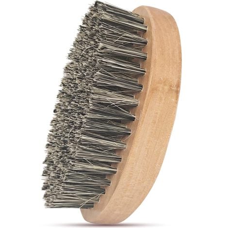 Wooden Beard Brush by SUNBIRD & 51a, made of 100% pure horse hair for men’s grooming and styling.