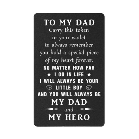 Gift for Dad from Son: “Forever your little boy, you’ll forever be my hero. Perfect for birthdays, weddings, and Christmas.”