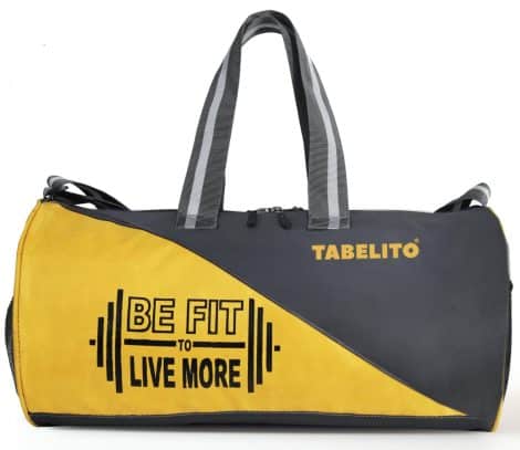 FIT-GO sports bag for gym and travel, water-resistant, with shoulder strap, suitable for both men and women. (Yellow)