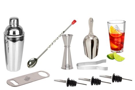 Taluka Silver Stainless Steel Bar Set, 750 ml, Pack of 9, perfect for Indian consumers.