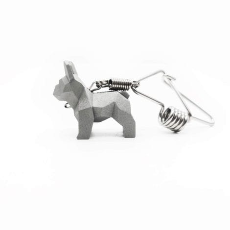 Handcrafted Stainless Steel Keychain with French Bulldog design, a perfect accessory for your car.