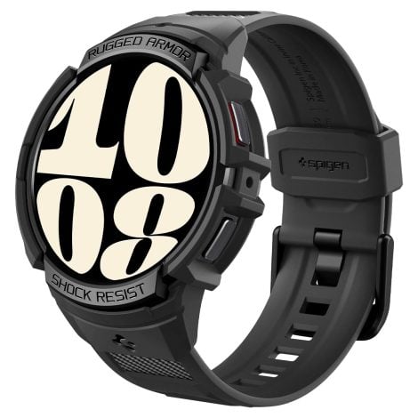 Spigen Rugged Armor Pro Case & Strap, made for Samsung Galaxy Watch 6 (40mm), in Black, for India.