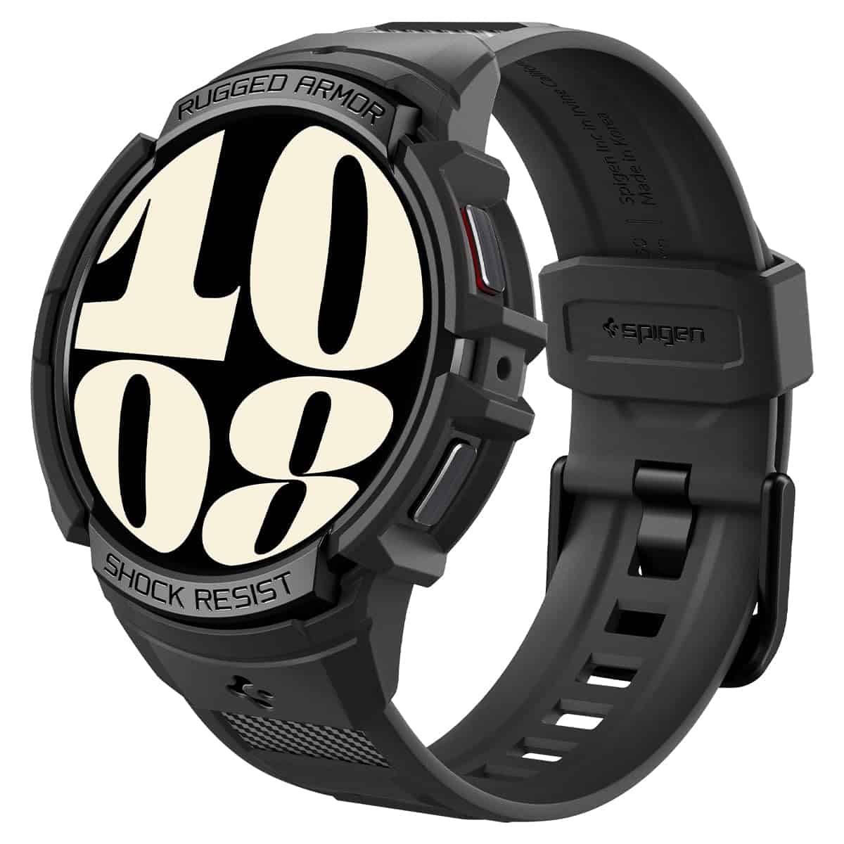 Spigen Rugged Armor Pro Case & Strap Designed for Samsung Galaxy Watch 6 (40mm) - Black