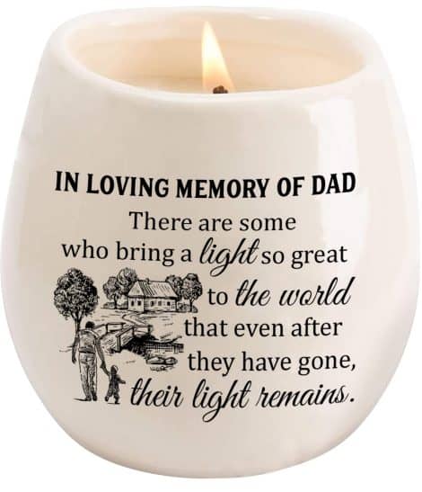 Dad Remembrance Candle: Soothing Lavender Scented Candle, a heartfelt tribute to your deceased father.