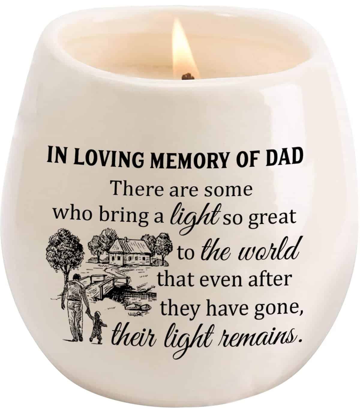 Dad Memorial Candle, Memorial Gifts for Loss of Father for Son, Daughter, Sympathy Gifts Loss of Dad, Dad in Heaven, in Loving Memory of Dad Candle Soy Wax Lavender TNC1