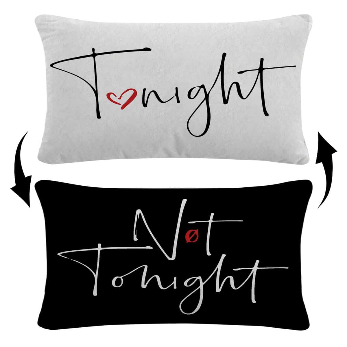 Bridal Shower Gifts Tonight Not Tonight Reversible Decor Throw Pillow Case Decor for Home Bedroom,12'' x 20''  Pillow case,Gift for Boyfriend,Girlfriend,Wedding Engagement Anniversary Couple