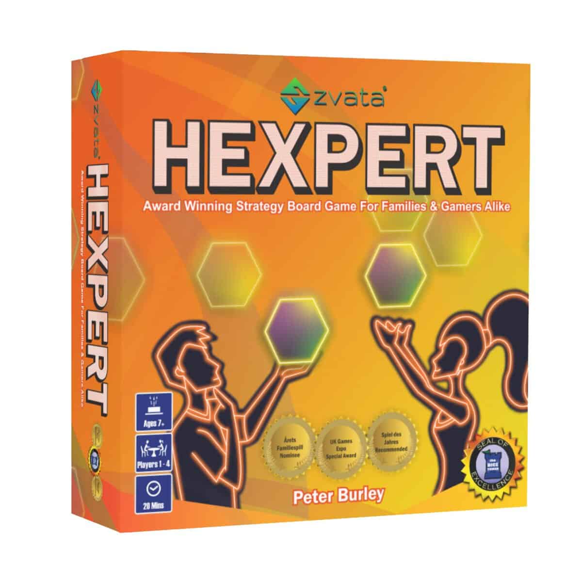 Zvata Hexpert - an Award Winning Board Game for Adults, Family and Kids 7+ Years | Fun Strategy Board Game | Multicolour