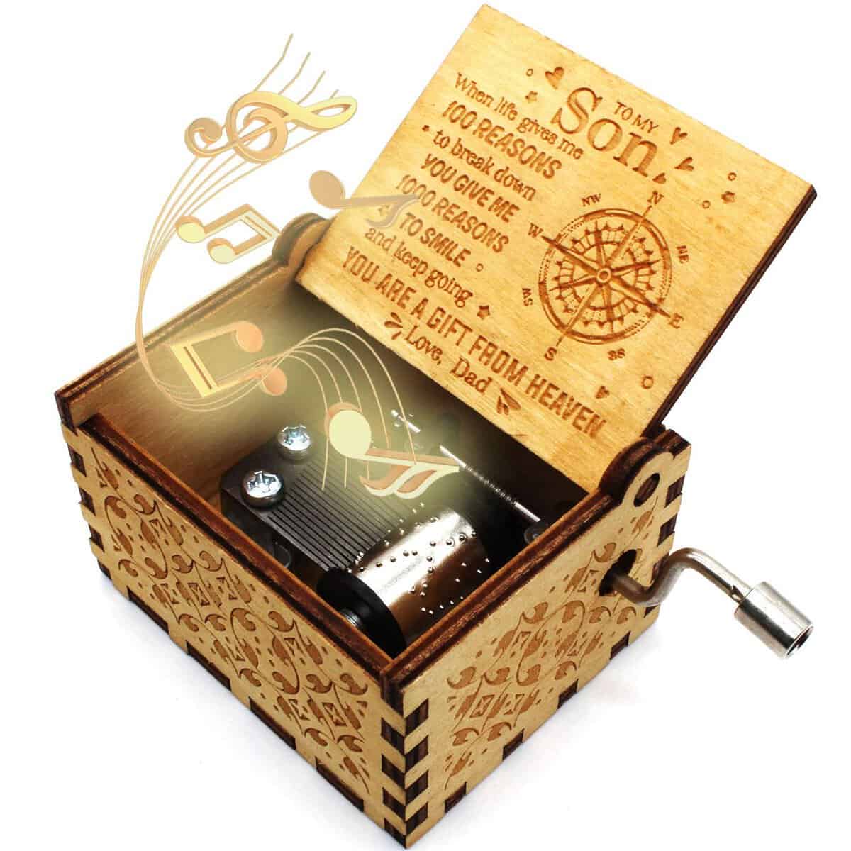 ukebobo Wooden Music Box - You are My Sunshine Music Box, Gifts from Dad to Son - 1 Set（100）