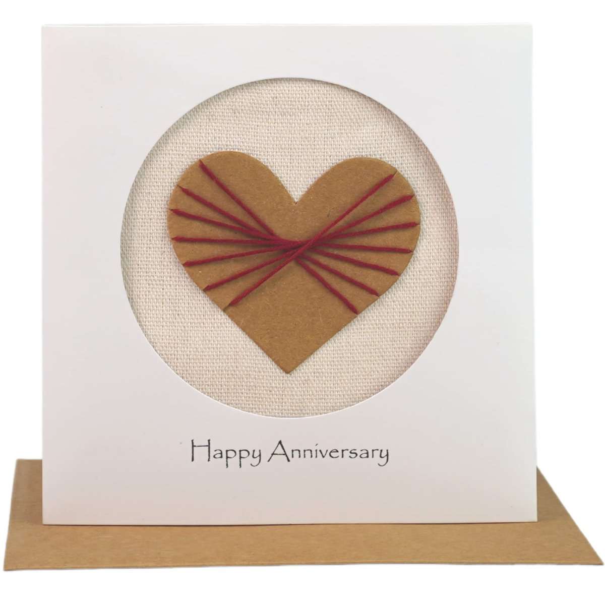 2nd Year Anniversary Cotton Gift Card For Her Him, Handmade Card for Happy Couple, Wife, Husband (02nd)