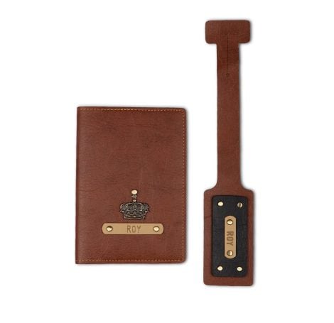 The Vibrant Combo – Personalized Passport Cover and Luggage Tag with Name and Charms (Multicolor) – Perfect Birthday Gift for Men and Women.