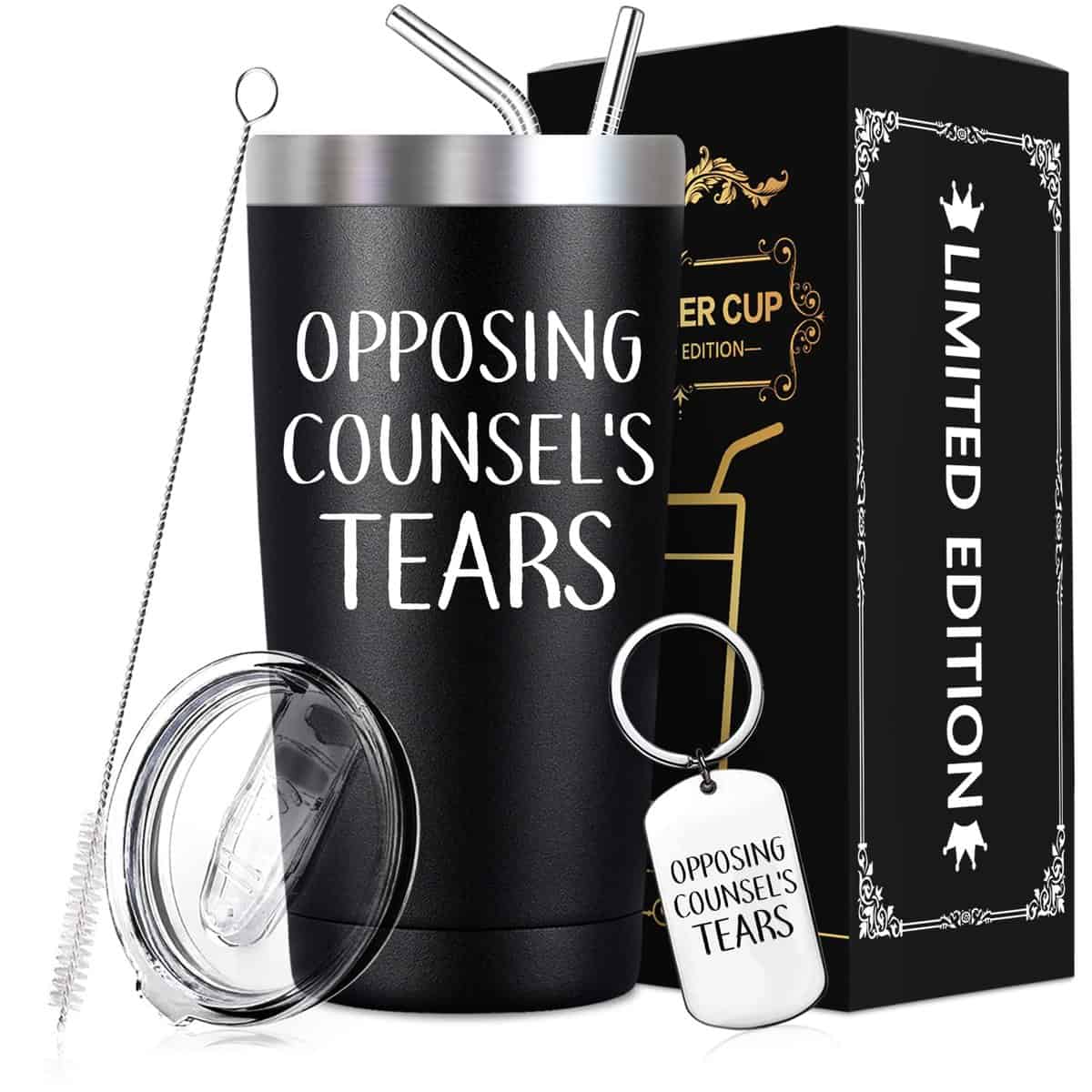 SpenMeta Lawyer Gifts for Men - Opposing Counsels Tears - Funny Defense Attorney Court Cup - Lawyers Graduate Law Student Graduation, Birthday, Christmas Gifts, 20oz Lawyer Tumbler