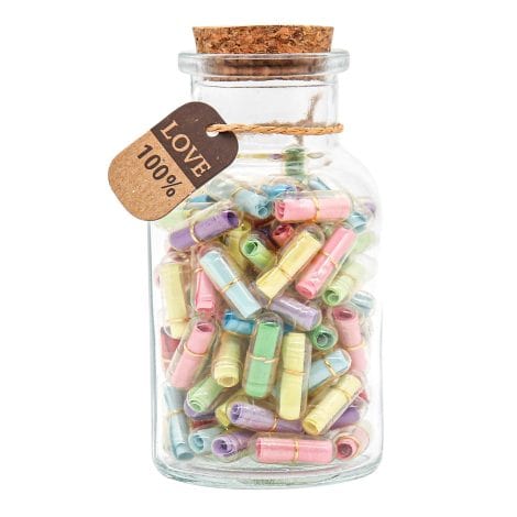 KBFUSHI Capsule Letter Bottle – Lovely Gift for Partner – Ideal for Anniversary, Birthday, and Valentine’s Day.