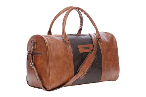 GOLDLINE Tan Leather Travel Duffle Bags – 40l, for Men and Women.