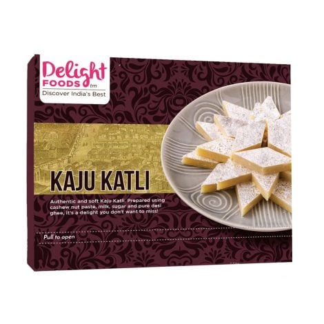 Authentic & Fresh Premium Cashew Burfi from Delight Foods, perfect for gifting during Diwali.