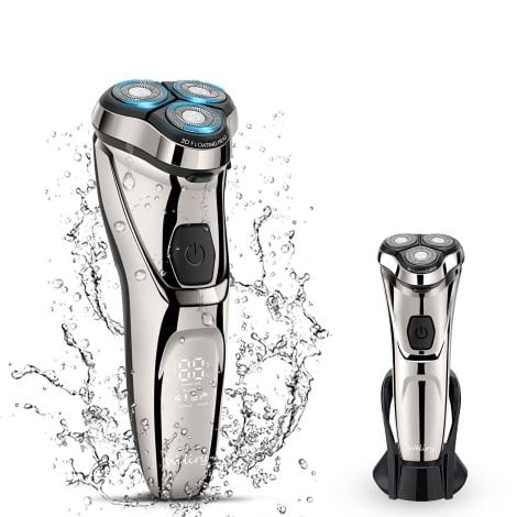 WELIRY Men’s Electric Razor with Trimmer for Wet & Dry Shaving. Waterproof, Rechargeable, USB-enabled.