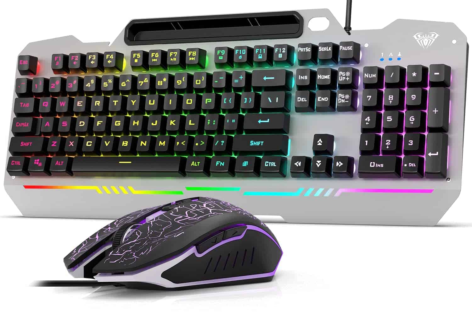 AULA Gaming Keyboard and Mouse Combo, RGB Backlit Computer Keyboard and Gaming Mouse, Wired Gaming Keyboard Set for Windows PC Gamers