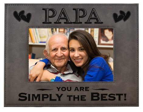 Best Papa Ever: Engraved Leatherette Frame – Perfect Gift for Father’s Day, Birthday, or Christmas! (4×6, Gray)