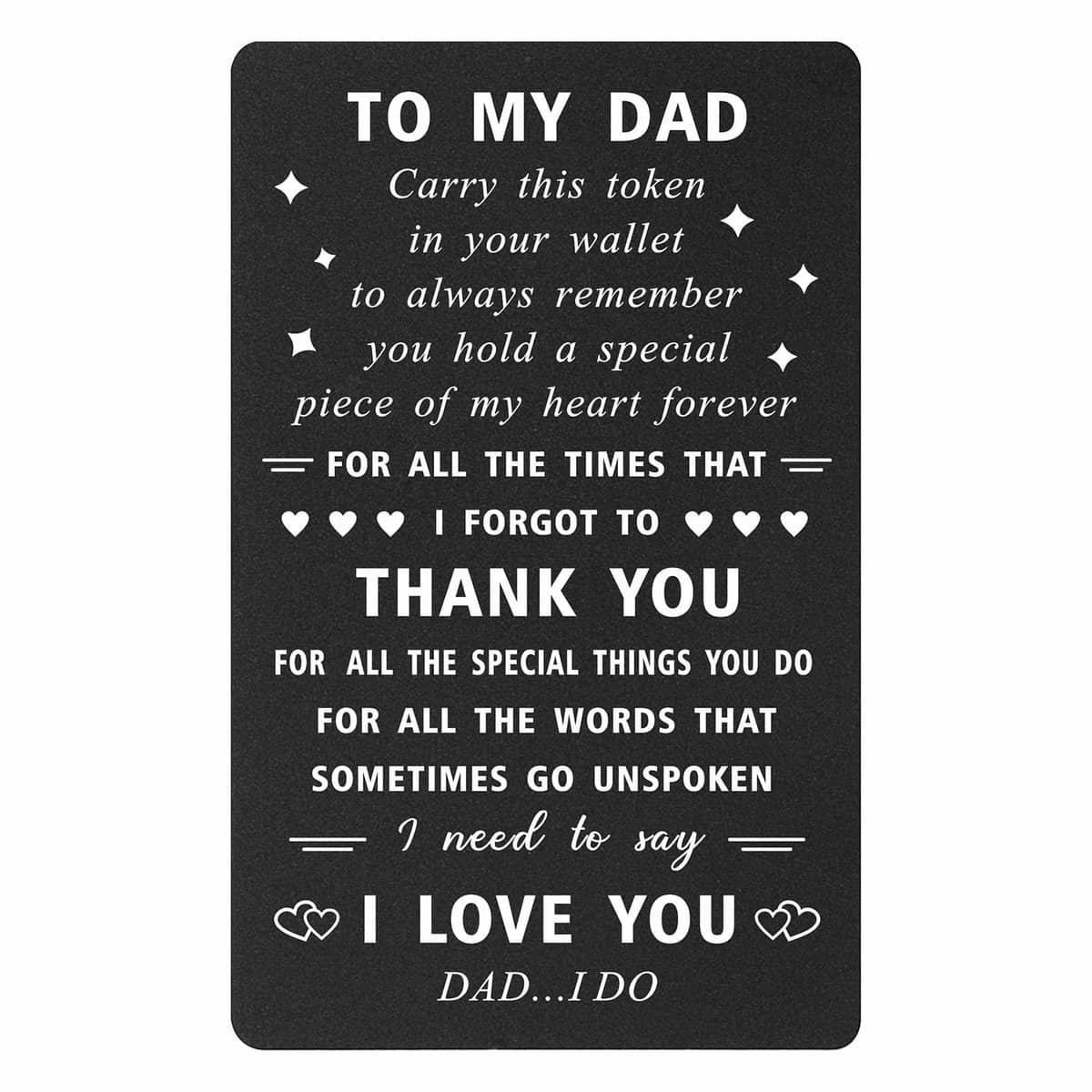 ENGZHI Dad Wallet Card, My Dad Gifts from Daughter Son, Thank You Dad, I Love You Dad Gifts for Father's Day Valentine Christmas