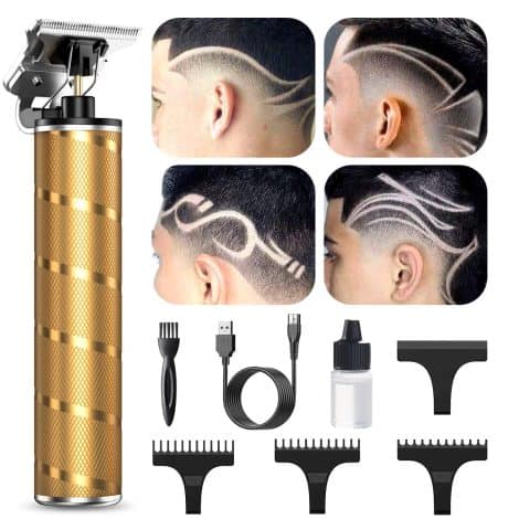 Golden TKTK Hair Trimmer, TKTK Pro Hair s, Noiseless T-Blade Outliner Hair Trimmer for Indian Men.