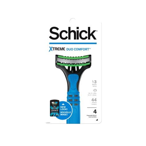 Schick Xtreme 3 Duo Comfort Skin Disposable Razors, 4 Count, Pack of 2. Perfect for Indian men!