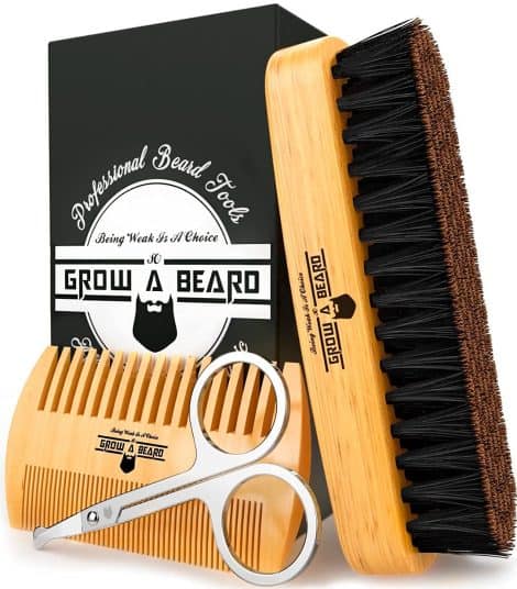 Men’s Beard Grooming Kit – Bamboo Brush & Comb Set – Perfect for Home and Travel