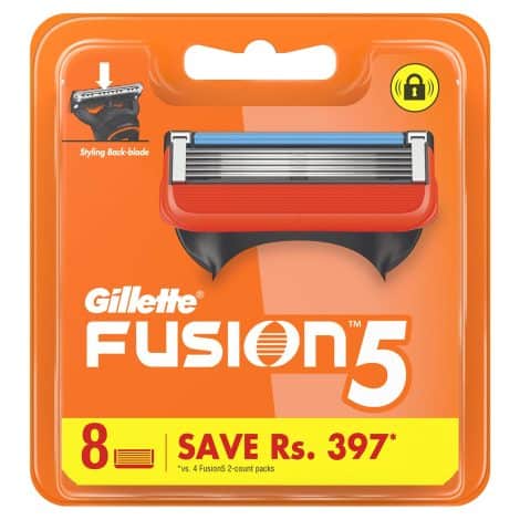 Gillette Fusion Manual Blades: 8 Pcs for Indian men seeking a precise shave and well-groomed beard.