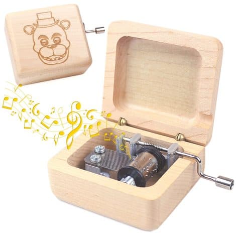 ROSIKING Hand Crank Music Box: Classic Antique Carved Wood Musical Box, Best Birthday Gift for Kids.