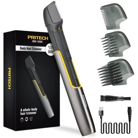 PRITECH presents a USB rechargeable trimmer for men and women to groom facial, body, and pubic hair.