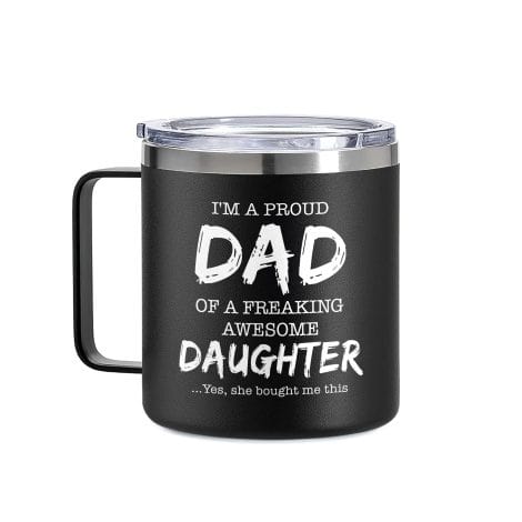 Funny Dad Birthday Gift – Birthday, Step Dad – Dad Gifts From Daughter – 14 oz Dad Coffee Mug for Father’s Day.