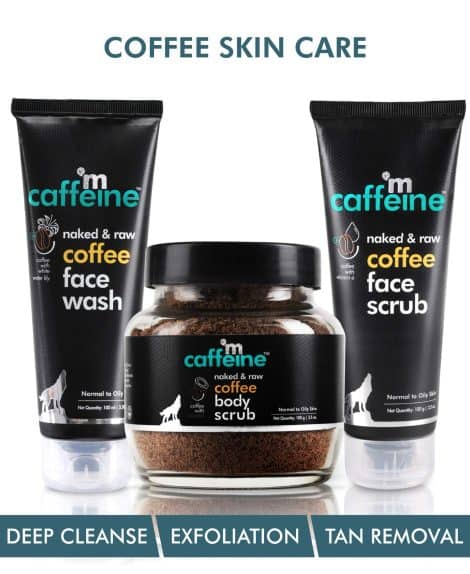 mCaffeine Coffee Tan Removal Kit: Detoxify, Rejuvenate & Exfoliate for All Skin Types. Your Home Spa, Now!