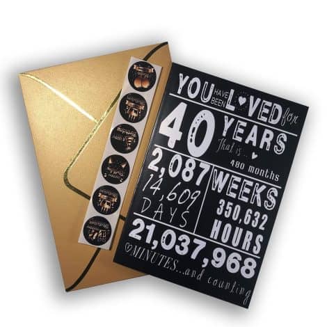 Celebrate 40 years in style with a special card & gift for your loved ones.