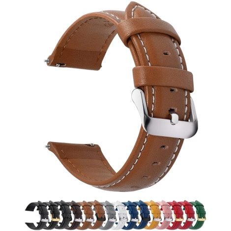 Brown Watch Straps for Samsung, Huawei, Fossil, Amazfit, OnePlus, and Noise Colorfit – 22mm size.