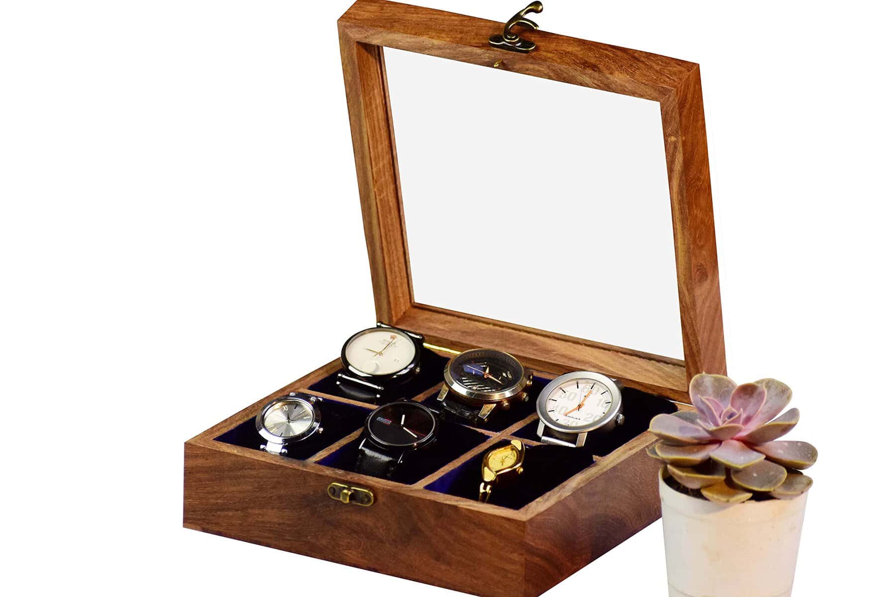 Royal Craft Expertise Watch Box For Men, Watch Storage Box,Wooden Watch organiser, Watch Holder For Men,Gift for him, Anniversary, Valentine;s Day, Father's Day